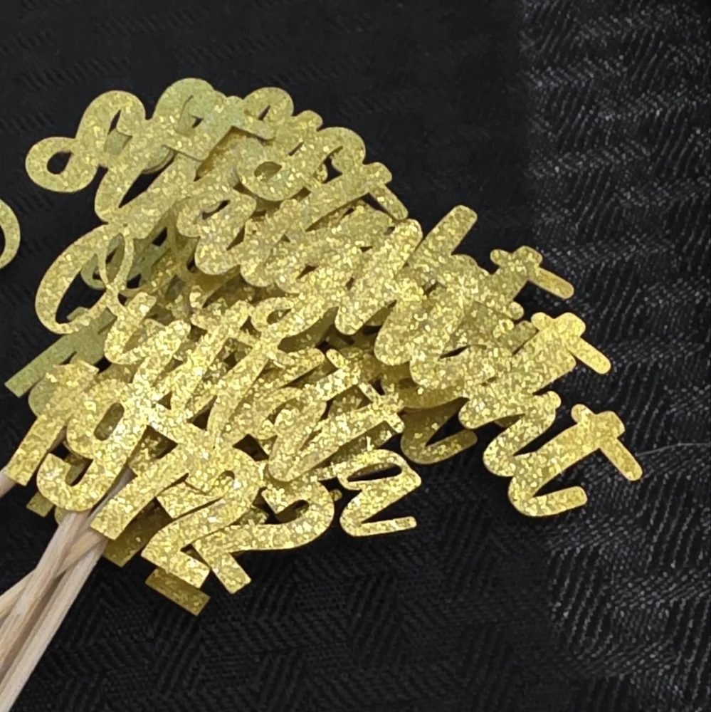 Gold Cake Topper Decoration